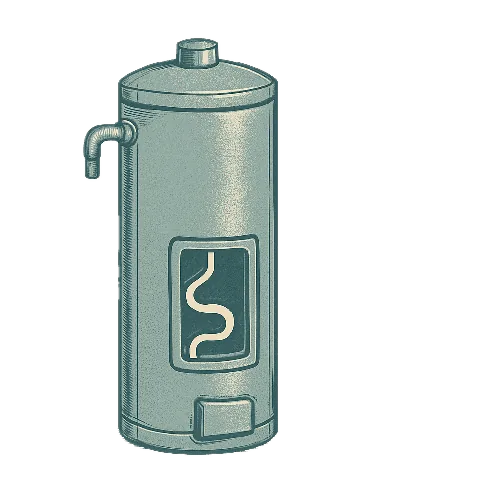 Illustration of a tank water heater